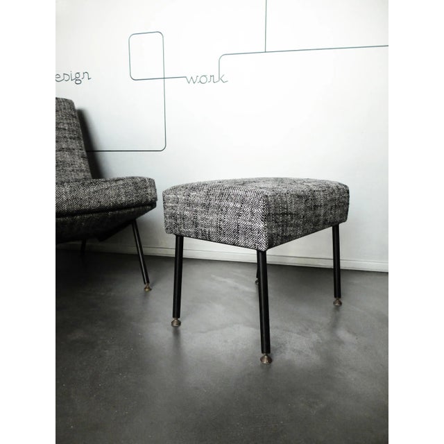 Set of French Slipper Chair & Ottoman by Pierre Guariche Troika for Airborne, 1960s For Sale - Image 16 of 18