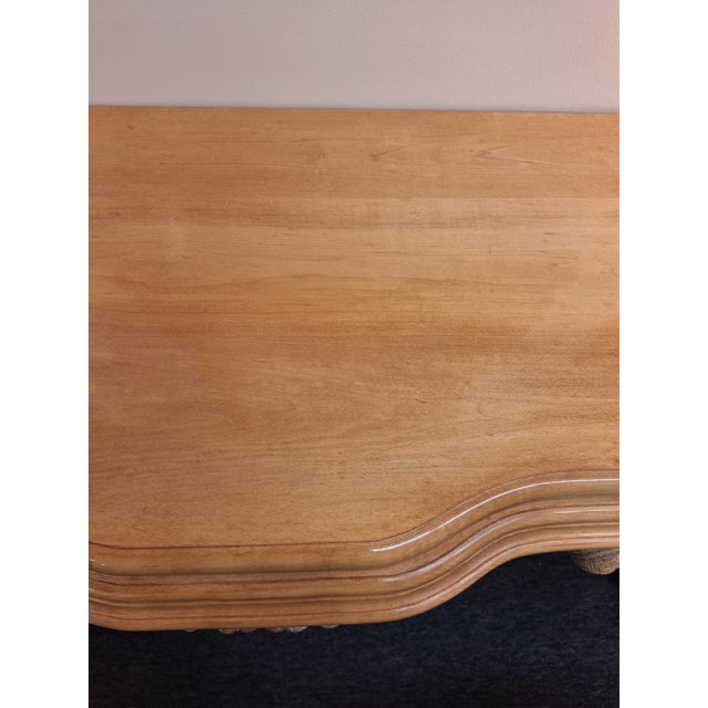 1950s Vintage Spanish Rococo Paint Decorated Carved Wood Console Table For Sale - Image 17 of 18