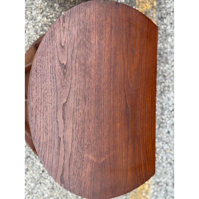 Mid 20th Century Kent-Coffey Perspecta Walnut Nightstands With Sculpted Arched Fronts, Attributed For Sale - Image 10 of 11