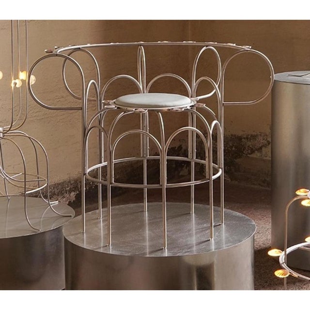 Contemporary Armchair with the Shells in Metal and Aluminum by Touch with Eyes For Sale - Image 3 of 8