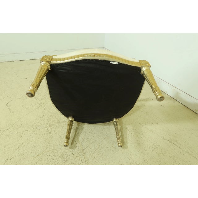 Modern French Style Silver Leaf & Gold Upholstered Open Armchair For Sale - Image 10 of 13