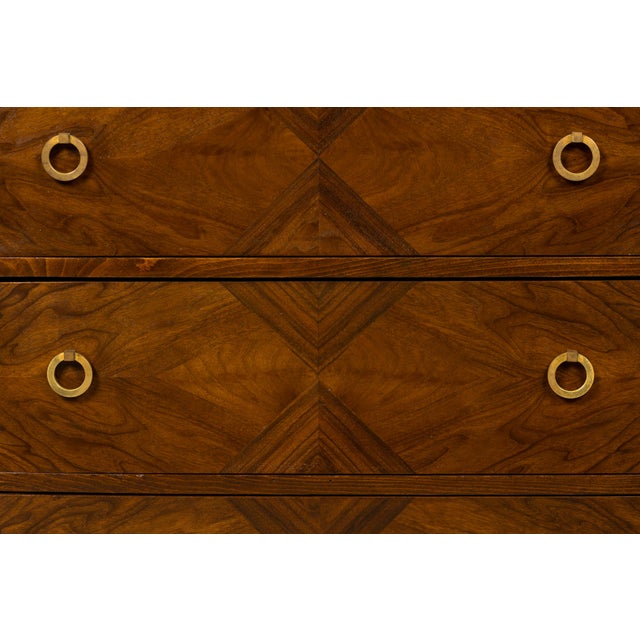 1930s French Art Deco Geometric Walnut Commode by Mercier Frères, Paris, Circa 1930 For Sale - Image 5 of 18