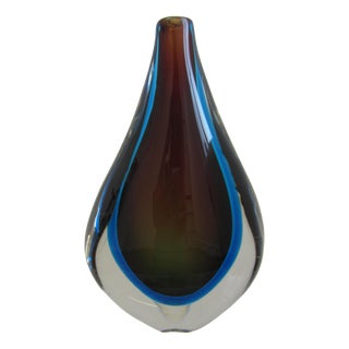 Large Murano Sommerso Vase by Flavio Poli, 1960s For Sale