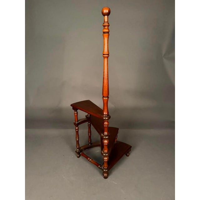 English Mahogany Custom Spiral Library Steps, Late 20th Century For Sale - Image 9 of 11