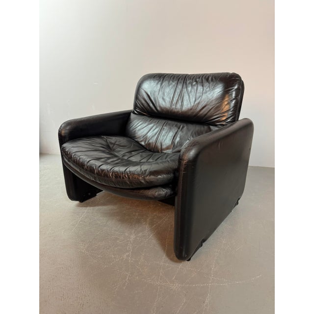 Black Leather Armchair by Titina Ammannati & Giampiero Vitelli for Brunati, Italy, 1970s For Sale - Image 10 of 11