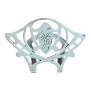 Antique Sterling Silver Rogers Lunt Bowlen Napkin Clip With Monogram Me