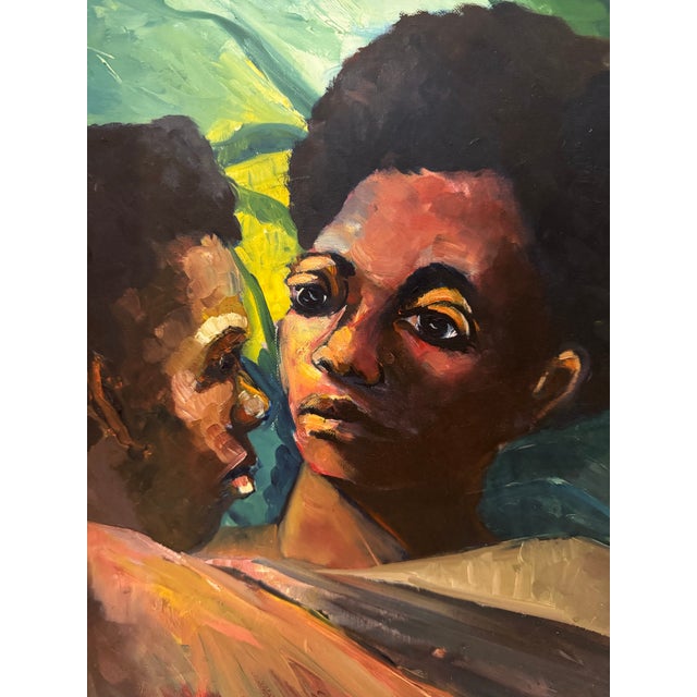 Figurative Vintage Expressive Figurative Oil Painting, Signed For Sale - Image 3 of 11