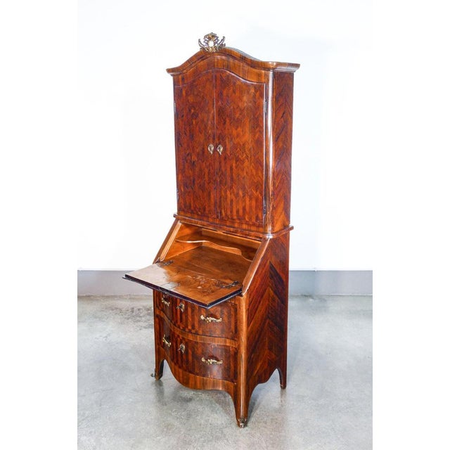 Louis XV Geometric Secretary Cabinet, 1700s For Sale - Image 4 of 14