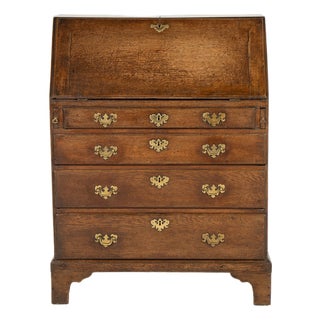 Small English Oak Secretaire, 1700s For Sale