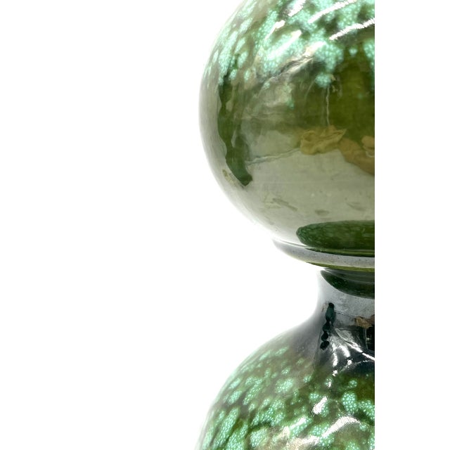 Large Space Age Table Lamp with Monumental 48cm Ceramic Base in Emerald Green from Kaiser Leuchten For Sale - Image 6 of 14