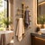 Not Yet Made - Made To Order Brass Wall Mounted Towel Rack | Vertical Multi-Arm Towel Holder | Luxury Bathroom Decor | Modern Brass Towel Bar With Finials 36 Inches For Sale - Image 5 of 11