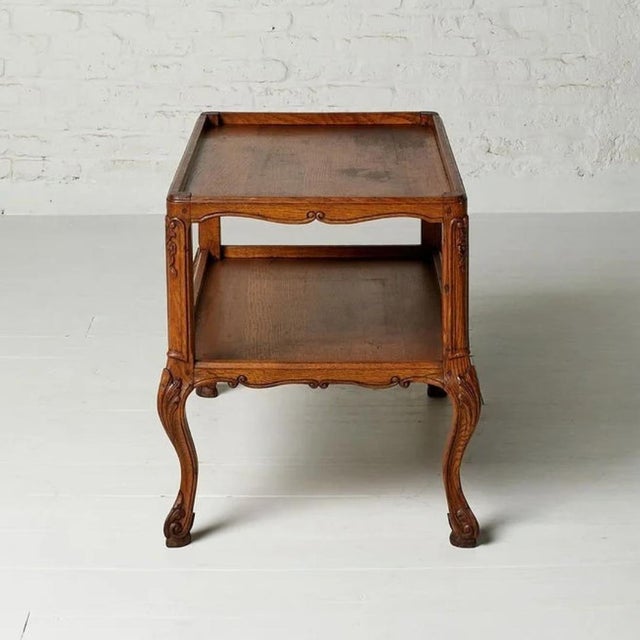 19th Century Belgian Oak Two Tier Chippendale Table For Sale - Image 4 of 4
