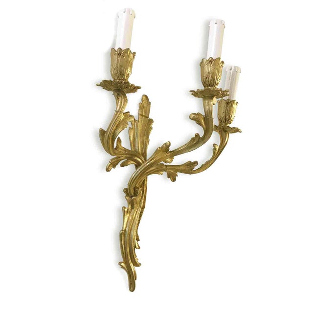 1920s Gilded Bronze Wall Light, 1920s, Set of 2 For Sale - Image 5 of 10