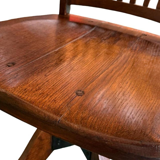 Brown Bentwood Captains Chair with Swiveling Base For Sale - Image 8 of 9