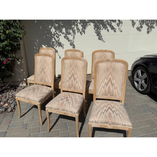 Contemporary 6 Vintage Drexel Heritage Furniture Co. Dining Room Chairs , Carved Ash Wood For Sale - Image 3 of 14