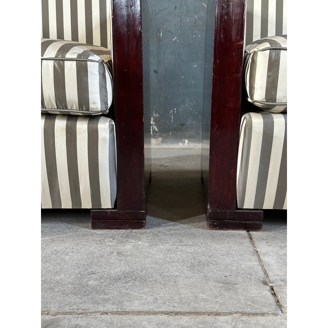 Early 20th Century Pair French Art Deco Club Chairs For Sale - Image 6 of 10