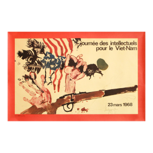 1968 Original French Political Poster, Journée Des Intellectuels Pour Le Vietnam (Bird) - Rebeyrolles