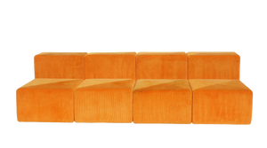 Sistema 61 Modular Sofa in Orange by Giancarlo Piretti for Castelli, 1974, Set of 8