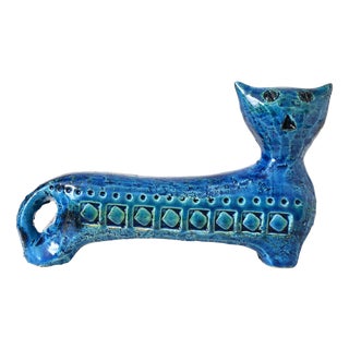 Rimini Blu Cat Figurine by Aldo Londi for Bitossi, 1960s For Sale
