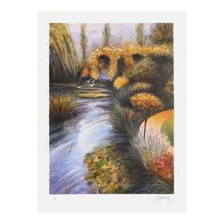 1986 Rolf Rafflewski Giverny - Le Bassin en Automne Signed Lithograph For Sale