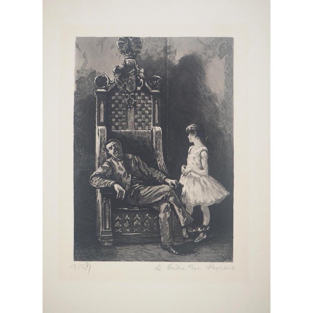 Paul Renouard (1845-1924) Ballerina and her master - The Opera: The Throne of the Prophet, 1893 Original etching Signed in...