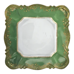 Raphael Weill & Co Theo Haviland 24k Gold Green Square Serving Dish