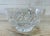 Vintage round glass footed catchall bowl. No marks.