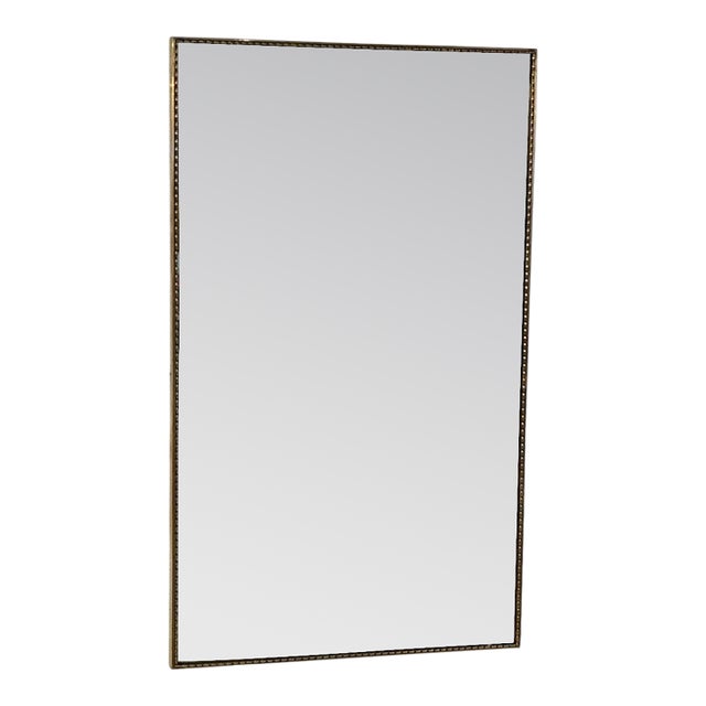 Large Wall Mirror With Beaded Gilt Frame, Italy 1950s For Sale