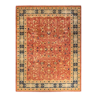 Mogul, One-of-a-Kind Hand-Knotted Area Rug - Orange, 9' 1" x 11' 10" For Sale