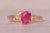 The Belleville: Natural Ruby Ring in Yellow Gold with Patterned Sides For Sale - Image 9 of 11