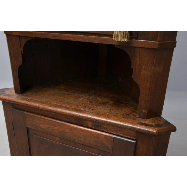 Antique Corner Cabinet in Oak For Sale - Image 3 of 5