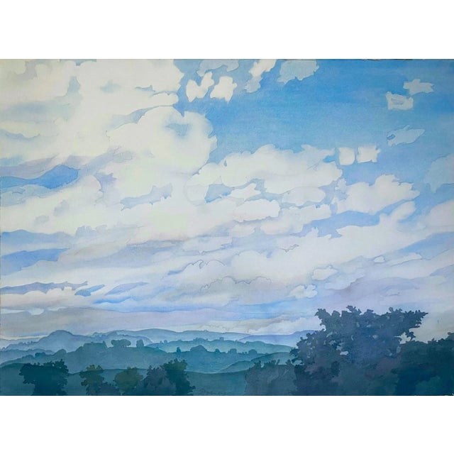 "Upstate Afternoon" Contemporary Abstract Mountain Landscape Watercolor Painting by Deborah Dorsey For Sale