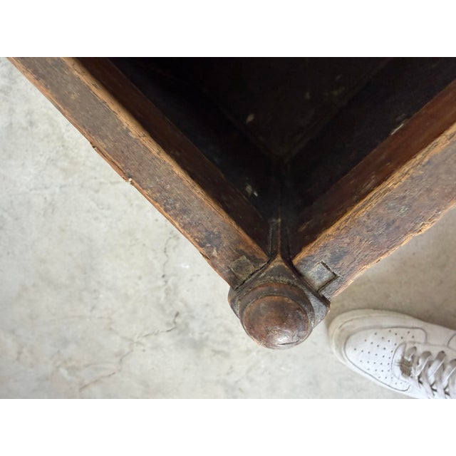 Antique French Country Solid Wood Wastebasket / Trash Can For Sale - Image 12 of 12