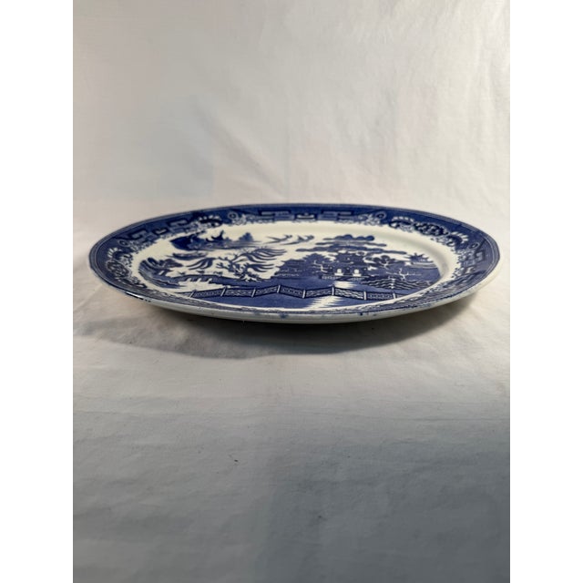 Late 19th Century Antique, English, Blue Willow Pattern, Platter Late 1800s For Sale - Image 5 of 7