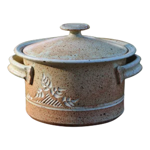 Vintage Stoneware Pottery Lidded Casserole