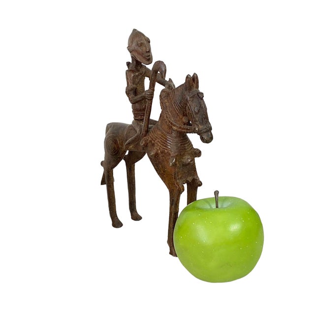 Vintage African Dogon Bronze Horseman 8.5" H For Sale - Image 4 of 8