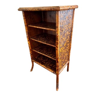 1960s Vintage Tortoise Bamboo Bookcase Etageres For Sale