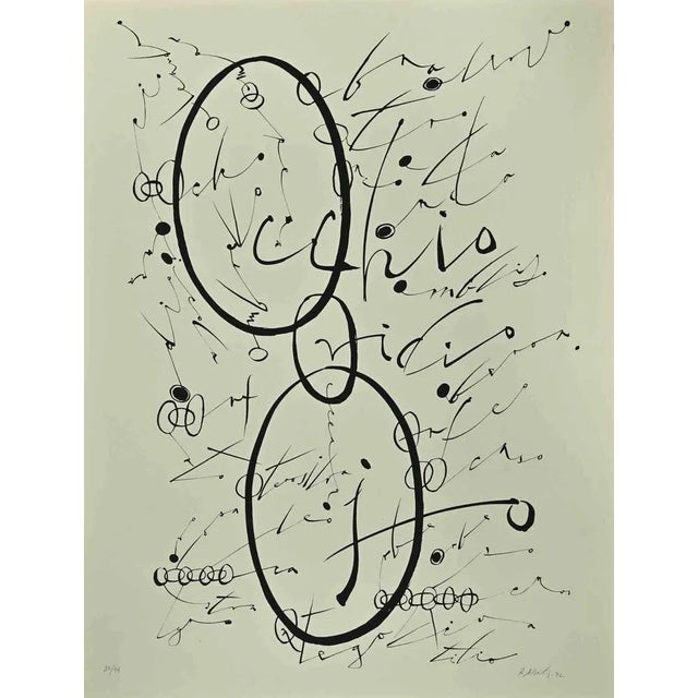 Modern Rafael Alberti, Letter O, Lithograph, 1972 For Sale - Image 3 of 3