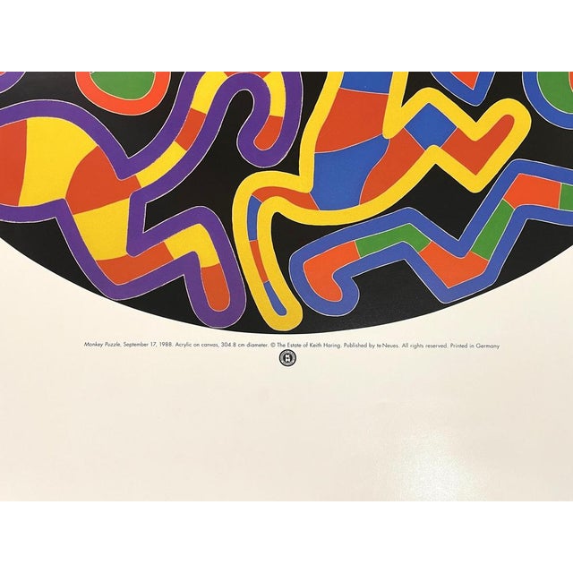Keith Haring (after) Monkey Jigsaw Poster from the 1988 oil on canvas "Monkey Puzzle" by Keith Haring. Unsigned and...