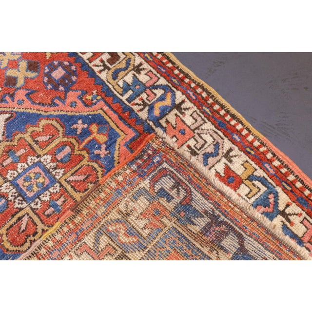 Persian Antique Persian Heriz Rug 3'5'' X 10'1'' For Sale - Image 3 of 9