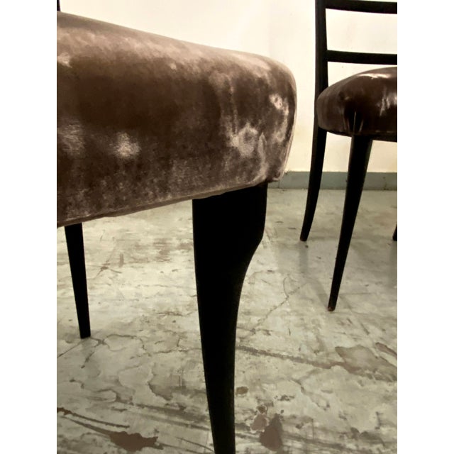 Black Set of 4 Vintage Italian Dining Chairs For Sale - Image 8 of 9