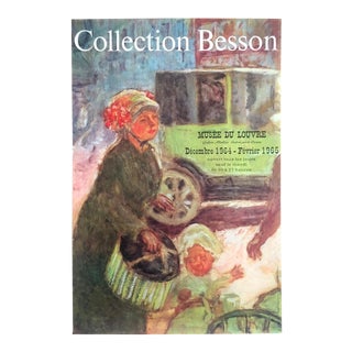 Vintage 1964 Lithograph Print " Collection Besson " Musee Du Louvre French Museum Collector's Exhibition Poster For Sale