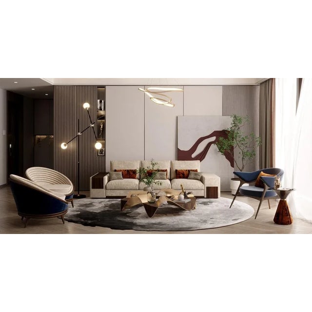 Wood Mies Modular LT01 Sofa from Alma De Luce, Set of 6 For Sale - Image 7 of 9