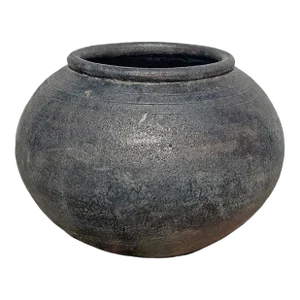 Capria Black Earth Ware Vintage Pot Planter