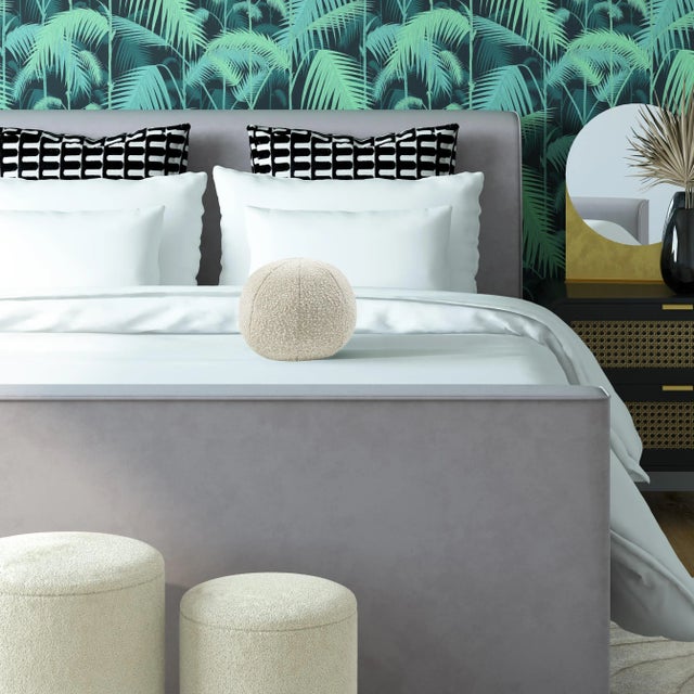 Transitional Boba Beige Bouclé 9" Pillow For Sale - Image 3 of 4