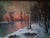 Realism 20th Century Winter River Sunset Landscape Oil Painting With Birches, Signed Cardi For Sale - Image 3 of 11