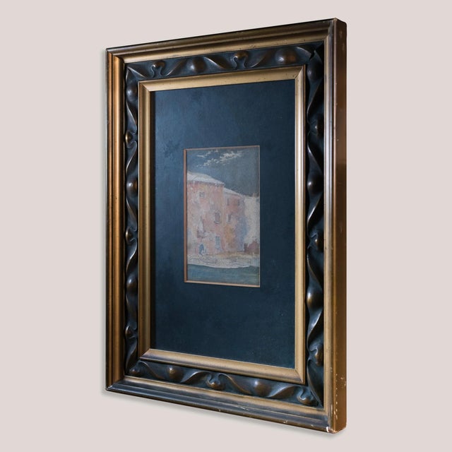 Venetian Canal Scene, 1950s, Watercolor For Sale - Image 3 of 11