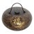 Antique Chinese Bronze Hand or Bed Warmer With Gilt Decoration & Calligraphy For Sale