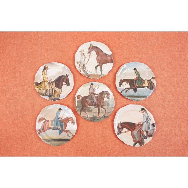 Equine Melamine Side Plates- Set of Six For Sale - Image 10 of 13