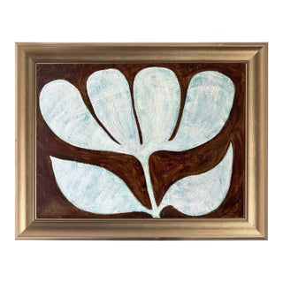Original Tulip Painting in Brushed Gold Frame, Oil on Canvas, 21" H X 17" W by Tatiana Duperault For Sale